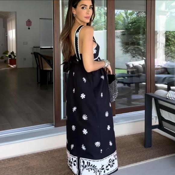 New Zara Printed Knotted Midi Dress 1165/092 - Picture 7 of 12